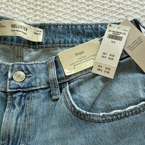 Women's Hollister Low-Rise Baggy Floral Embroidery Baggy Jeans